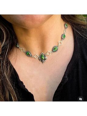 Sonoran Gold Turquoise Sterling Silver Necklace